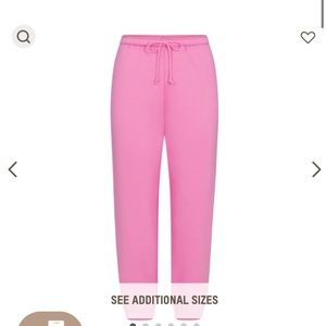 Skims bubble gum pink cotton fleece joggers